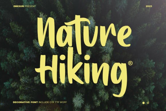 Boost Your Brand with Nature Hiking: A Bold Script Font for Small Businesses